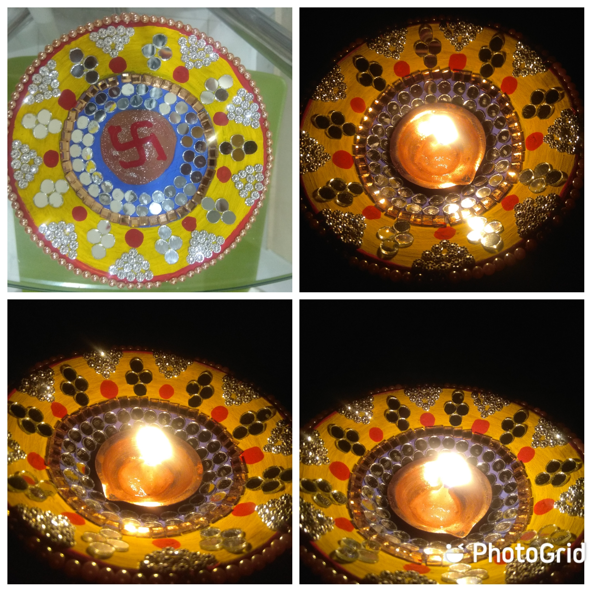 Diya decorating competition of Class 1 to 4